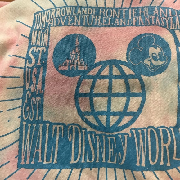 Disney Oversized Blue and Pink Long Sleeve Sweatshirt - Picture 2 of 5